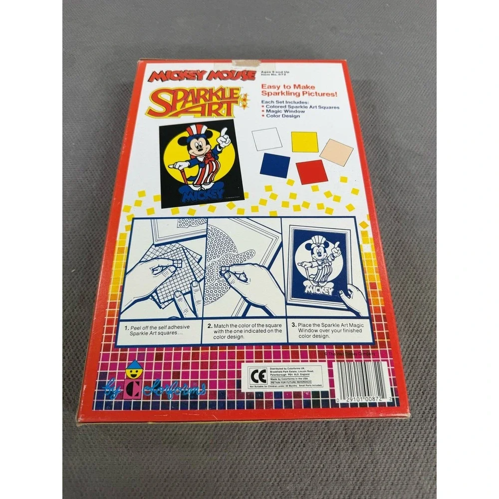 Vintage Mickey Mouse Sparkle Art Colorforms Craft Kit Uncle Sam Disney 872